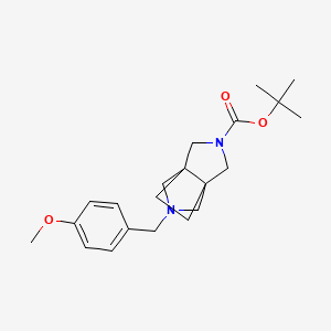 molecular formula C21H30N2O3 B6605964 tert-butyl 7-[(4-methoxyphenyl)methyl]-3,7-diazatricyclo[3.3.2.0,1,5]decane-3-carboxylate CAS No. 2344685-92-1