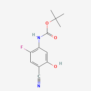 molecular formula C12H13FN2O3 B6606025 tert-butyl N-(4-cyano-2-fluoro-5-hydroxyphenyl)carbamate CAS No. 2413868-58-1