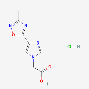 molecular formula C8H9ClN4O3 B6606036 2-[4-(3-methyl-1,2,4-oxadiazol-5-yl)-1H-imidazol-1-yl]acetic acid hydrochloride CAS No. 2416234-22-3