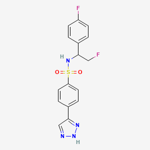 molecular formula C16H14F2N4O2S B6606059 N-[2-fluoro-1-(4-fluorophenyl)ethyl]-4-(1H-1,2,3-triazol-5-yl)benzene-1-sulfonamide CAS No. 2445784-38-1