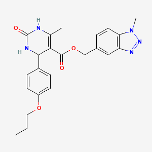 (1-methyl-1H-1,2,3-benzotriazol-5-yl)methyl 6-methyl-2-oxo-4-(4-propoxyphenyl)-1,2,3,4-tetrahydropyrimidine-5-carboxylate