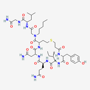 molecular formula C46H73N11O12S B6606111 (2S)-2-(2-{1-[(4S,7S,10S,13S,16S)-13-[(2S)-butan-2-yl]-10-(2-carbamoylethyl)-7-(carbamoylmethyl)-16-[(4-hydroxyphenyl)methyl]-6,9,12,15,18-pentaoxo-1-thia-5,8,11,14,17-pentaazacycloicosan-4-yl]-N-pentylformamido}acetamido)-N-(carbamoylmethyl)-4-methylpentanamide 