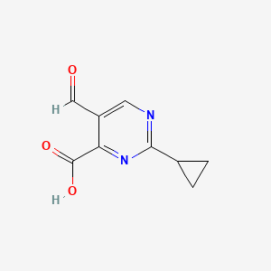 molecular formula C9H8N2O3 B6606124 2-cyclopropyl-5-formylpyrimidine-4-carboxylic acid CAS No. 2138510-50-4