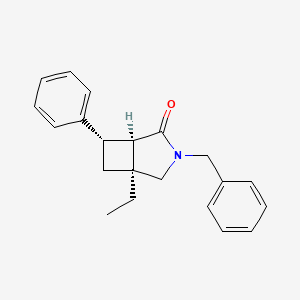 molecular formula C21H23NO B6606125 rac-(1R,5S,7S)-3-benzyl-5-ethyl-7-phenyl-3-azabicyclo[3.2.0]heptan-2-one CAS No. 2124271-11-8