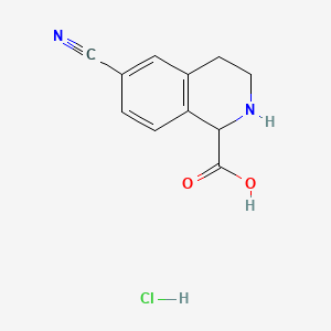 molecular formula C11H11ClN2O2 B6606155 6-cyano-1,2,3,4-tetrahydroisoquinoline-1-carboxylic acid hydrochloride CAS No. 2137448-20-3