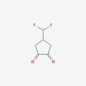 molecular formula C6H6F2O2 B6606180 4-(difluoromethyl)cyclopentane-1,2-dione CAS No. 2825010-96-4