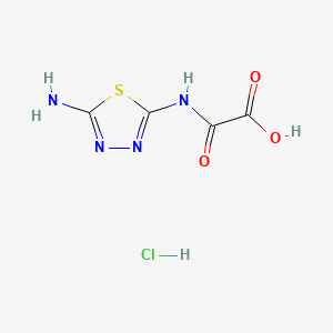 molecular formula C4H5ClN4O3S B6606185 [(5-amino-1,3,4-thiadiazol-2-yl)carbamoyl]formic acid hydrochloride CAS No. 2171964-08-0