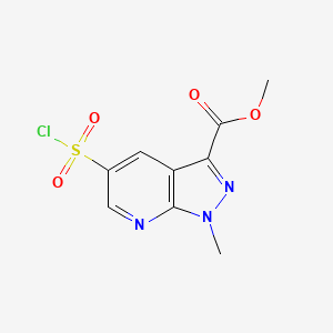 methyl5-(chlorosulfonyl)-1-methyl-1H-pyrazolo[3,4-b]pyridine-3-carboxylate