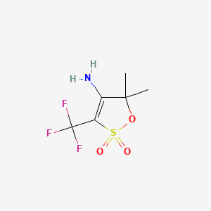 molecular formula C6H8F3NO3S B6606218 4-amino-5,5-dimethyl-3-(trifluoromethyl)-5H-1,2lambda6-oxathiole-2,2-dione CAS No. 2825012-61-9