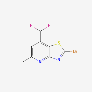 molecular formula C8H5BrF2N2S B6606257 2-bromo-7-(difluoromethyl)-5-methyl-[1,3]thiazolo[4,5-b]pyridine CAS No. 2866335-10-4