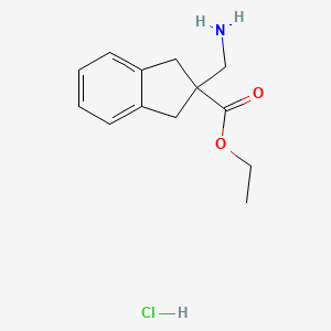 molecular formula C13H18ClNO2 B6606272 ethyl2-(aminomethyl)-2,3-dihydro-1H-indene-2-carboxylatehydrochloride CAS No. 1072856-87-1