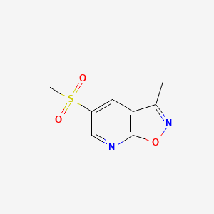 molecular formula C8H8N2O3S B6606357 5-methanesulfonyl-3-methyl-[1,2]oxazolo[5,4-b]pyridine CAS No. 2825005-33-0