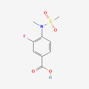 molecular formula C9H10FNO4S B6606378 3-fluoro-4-(N-methylmethanesulfonamido)benzoicacid CAS No. 2138001-96-2