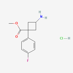 Methyl 3-amino-1-(4-fluorophenyl)cyclobutane-1-carboxylate hydrochloride