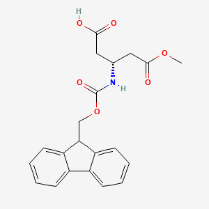 molecular formula C21H21NO6 B6606449 (3R)-3-({[(9H-fluoren-9-yl)methoxy]carbonyl}amino)-5-methoxy-5-oxopentanoic acid CAS No. 2137136-38-8