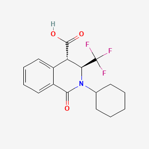 molecular formula C17H18F3NO3 B6606475 rac-(3R,4R)-2-cyclohexyl-1-oxo-3-(trifluoromethyl)-1,2,3,4-tetrahydroisoquinoline-4-carboxylic acid, trans CAS No. 2253632-55-0