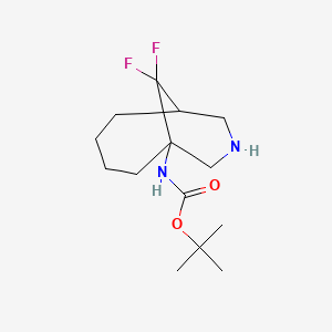 molecular formula C14H24F2N2O2 B6606485 tert-butyl N-{10,10-difluoro-8-azabicyclo[4.3.1]decan-1-yl}carbamate CAS No. 2839158-41-5