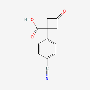 molecular formula C12H9NO3 B6606528 1-(4-cyanophenyl)-3-oxocyclobutane-1-carboxylic acid CAS No. 2229311-14-0