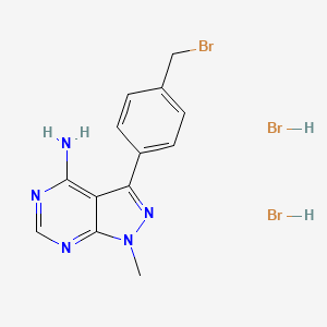 3-[4-(bromomethyl)phenyl]-1-methyl-1H-pyrazolo[3,4-d]pyrimidin-4-amine dihydrobromide