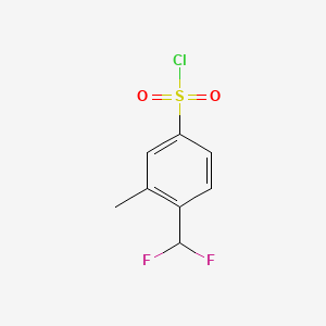 molecular formula C8H7ClF2O2S B6606561 4-(difluoromethyl)-3-methylbenzene-1-sulfonyl chloride CAS No. 2171992-33-7