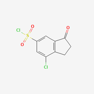 7-chloro-3-oxo-2,3-dihydro-1H-indene-5-sulfonyl chloride