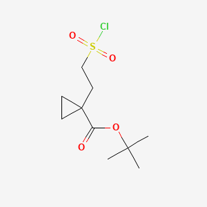 molecular formula C10H17ClO4S B6606592 tert-butyl 1-[2-(chlorosulfonyl)ethyl]cyclopropane-1-carboxylate CAS No. 2225143-89-3