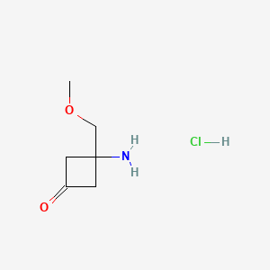 3-amino-3-(methoxymethyl)cyclobutan-1-onehydrochloride