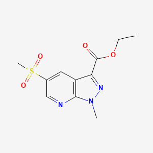 ethyl5-methanesulfonyl-1-methyl-1H-pyrazolo[3,4-b]pyridine-3-carboxylate