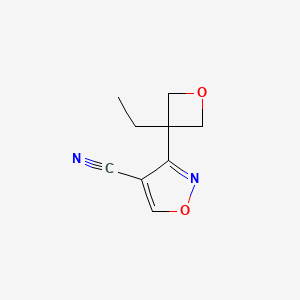 molecular formula C9H10N2O2 B6606657 3-(3-ethyloxetan-3-yl)-1,2-oxazole-4-carbonitrile CAS No. 2241130-35-6