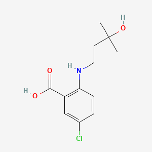 molecular formula C12H16ClNO3 B6606744 5-chloro-2-[(3-hydroxy-3-methylbutyl)amino]benzoic acid CAS No. 2023761-43-3