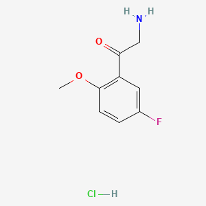 molecular formula C9H11ClFNO2 B6606762 2-amino-1-(5-fluoro-2-methoxyphenyl)ethan-1-one hydrochloride CAS No. 2839158-14-2