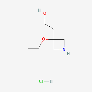 molecular formula C7H16ClNO2 B6606777 2-(3-ethoxyazetidin-3-yl)ethan-1-ol hydrochloride CAS No. 2839139-33-0