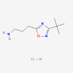 3-(3-tert-butyl-1,2,4-oxadiazol-5-yl)propan-1-amine hydrochloride