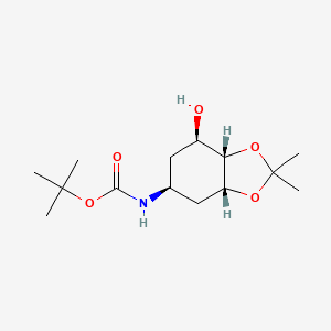 tert-butyl N-[(3aR,5S,7R,7aS)-7-hydroxy-2,2-dimethyl-hexahydro-1,3-dioxaindan-5-yl]carbamate