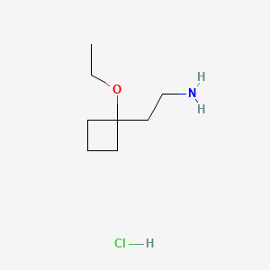 molecular formula C8H18ClNO B6606943 2-(1-ethoxycyclobutyl)ethan-1-aminehydrochloride CAS No. 2839156-29-3