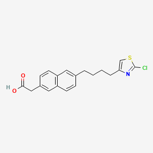 molecular formula C19H18ClNO2S B6606969 2-{6-[4-(2-chloro-1,3-thiazol-4-yl)butyl]naphthalen-2-yl}acetic acid CAS No. 2839143-93-8