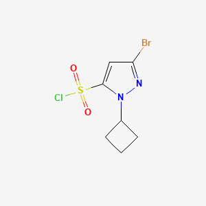 molecular formula C7H8BrClN2O2S B6607019 3-bromo-1-cyclobutyl-1H-pyrazole-5-sulfonyl chloride CAS No. 2839144-46-4