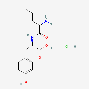 (2R)-2-[(2S)-2-aminopentanamido]-3-(4-hydroxyphenyl)propanoic acid hydrochloride