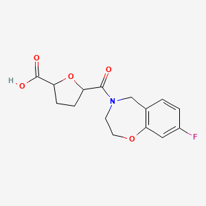 molecular formula C15H16FNO5 B6607127 5-(8-fluoro-2,3,4,5-tetrahydro-1,4-benzoxazepine-4-carbonyl)oxolane-2-carboxylic acid, Mixture of diastereomers CAS No. 2637166-17-5