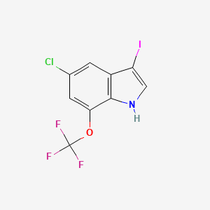 molecular formula C9H4ClF3INO B6607177 5-chloro-3-iodo-7-(trifluoromethoxy)-1H-indole CAS No. 2839156-70-4