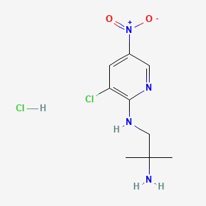 N1-(3-chloro-5-nitropyridin-2-yl)-2-methylpropane-1,2-diamine hydrochloride