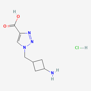 molecular formula C8H13ClN4O2 B6607202 rac-1-{[(1r,3r)-3-aminocyclobutyl]methyl}-1H-1,2,3-triazole-4-carboxylicacidhydrochloride,trans CAS No. 2839128-78-6