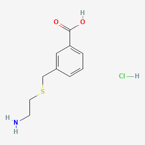 3-{[(2-aminoethyl)sulfanyl]methyl}benzoic acid hydrochloride