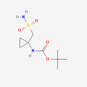 molecular formula C9H18N2O4S B6607271 tert-butyl N-[1-(sulfamoylmethyl)cyclopropyl]carbamate CAS No. 2580228-51-7