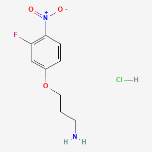 molecular formula C9H12ClFN2O3 B6607278 3-(3-fluoro-4-nitrophenoxy)propan-1-amine hydrochloride CAS No. 2839156-81-7