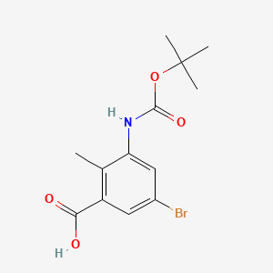 molecular formula C13H16BrNO4 B6607329 5-bromo-3-{[(tert-butoxy)carbonyl]amino}-2-methylbenzoic acid CAS No. 2580234-40-6