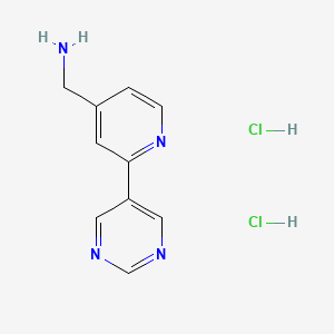 1-[2-(pyrimidin-5-yl)pyridin-4-yl]methanamine dihydrochloride