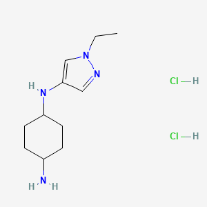 molecular formula C11H22Cl2N4 B6607385 N1-(1-ethyl-1H-pyrazol-4-yl)cyclohexane-1,4-diamine dihydrochloride CAS No. 2839156-78-2