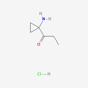 molecular formula C6H12ClNO B6607406 1-(1-aminocyclopropyl)propan-1-one hydrochloride CAS No. 2839139-06-7