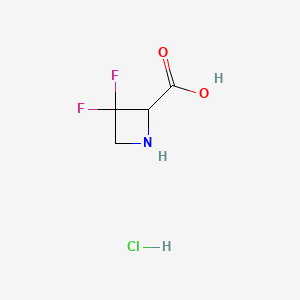 molecular formula C4H6ClF2NO2 B6607685 3,3-difluoroazetidine-2-carboxylic acid hydrochloride CAS No. 2839138-73-5